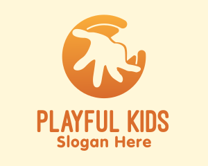Orange Kid Hand  logo design
