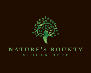 Tree Nature Woman logo design