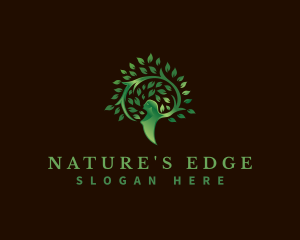 Tree Nature Woman logo design