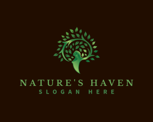 Tree Nature Woman logo design