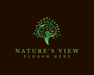 Tree Nature Woman logo design