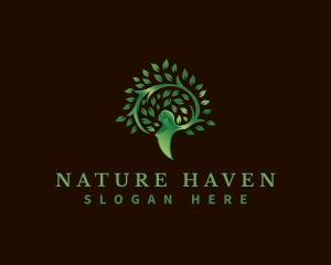 Tree Nature Woman logo design