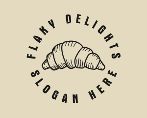 Retro Croissant Bakery logo design