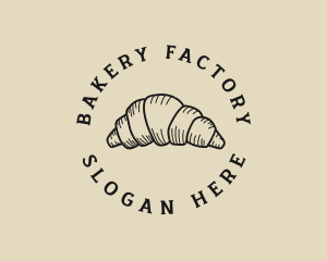 Retro Croissant Bakery logo design