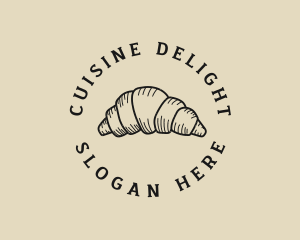 Retro Croissant Bakery logo design