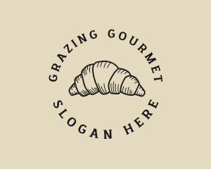 Retro Croissant Bakery logo design