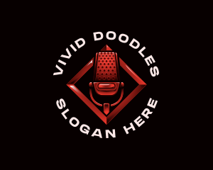 Radio Microphone Recording logo design