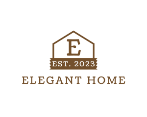 Wood House Cabin logo design