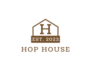 Wood House Cabin logo design