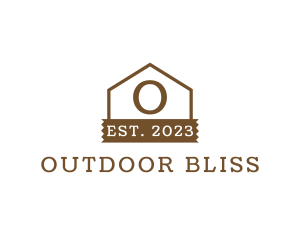 Wood House Cabin logo design