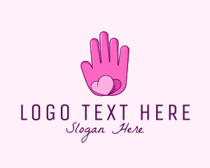 Product - Pink Lovely Butterfly Hand logo design