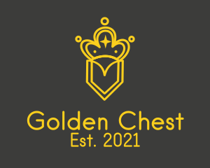 Golden Crown Line Art  logo design