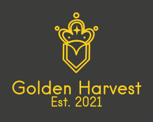 Golden Crown Line Art  logo design