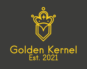 Golden Crown Line Art  logo design