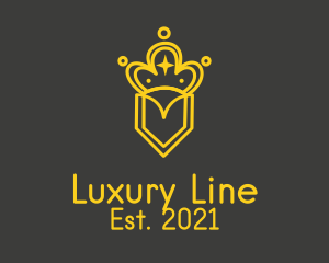 Golden Crown Line Art  logo design