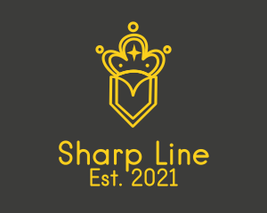 Golden Crown Line Art  logo design