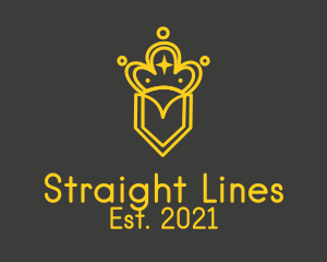 Golden Crown Line Art  logo design