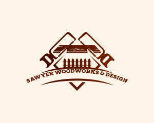 Carpentry Hacksaw Woodwork logo design