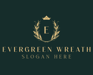 Golden Crown Wreath logo design