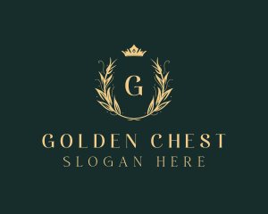 Golden Crown Wreath logo design