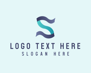 Modern Digital Letter S Ribbon logo