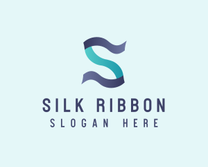 Modern Digital Letter S Ribbon logo design