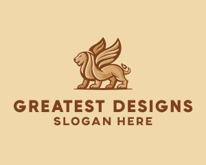 Flying Lion Griffin logo design