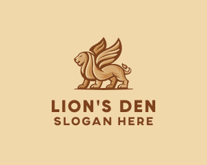 Flying Lion Griffin logo design