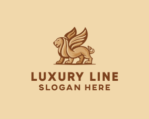 Flying Lion Griffin logo design