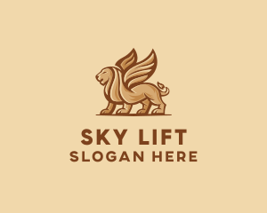 Flying Lion Griffin logo design