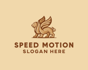 Flying Lion Griffin logo design