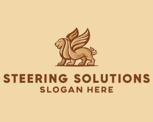 Flying Lion Griffin logo design