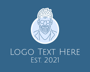 Hipster Man Professor logo