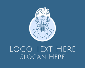 Hipster Man Professor Logo