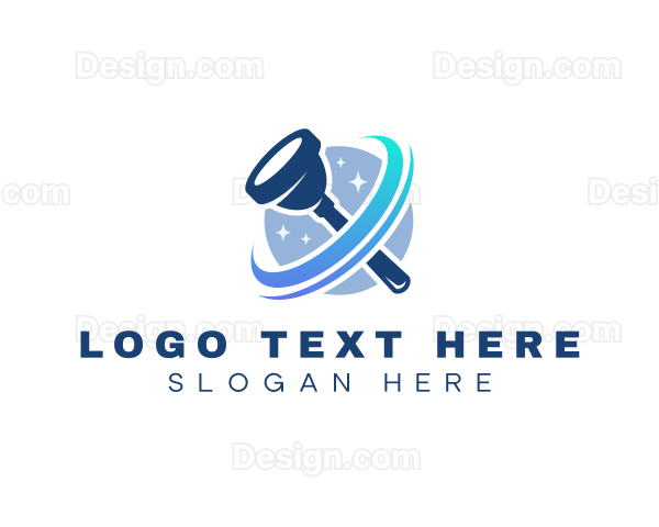 Plunger Sanitation Cleaning Logo