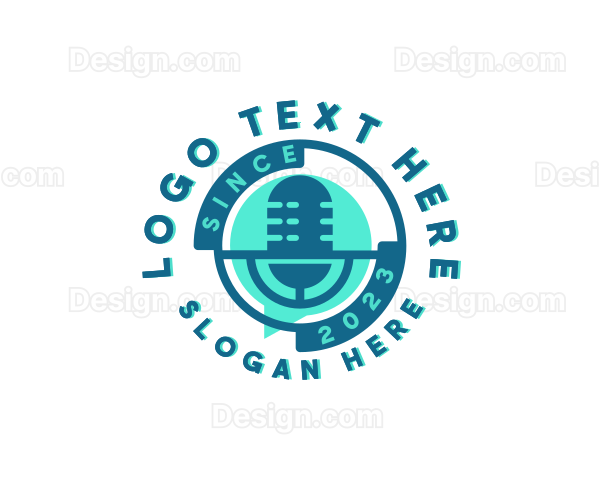 Microphone Streaming Podcast Logo