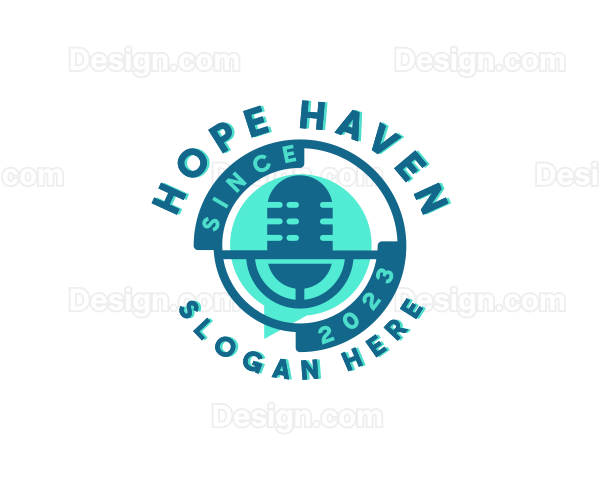 Microphone Streaming Podcast Logo