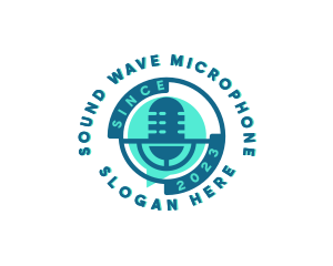 Microphone Streaming Podcast logo design