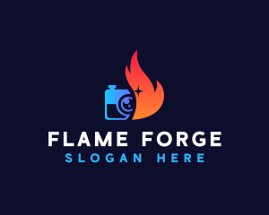 Camera Flame Photographer logo design