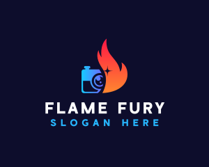 Camera Flame Photographer logo design