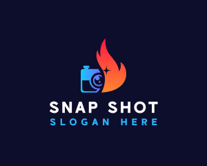 Camera Flame Photographer logo design