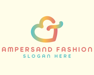 Gradient Heart Ampersand logo design