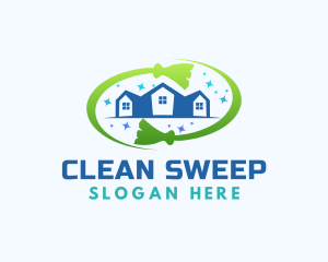 Housekeeping Cleaning  House logo design