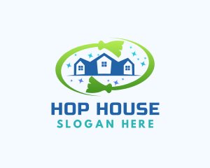 Housekeeping Cleaning  House logo design