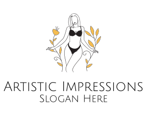 Bikini Lady Nature logo design