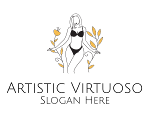 Bikini Lady Nature logo design