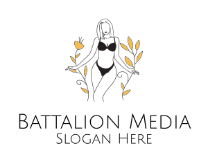 Bikini Lady Nature logo design