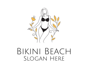 Bikini Lady Nature logo design