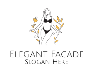 Bikini Lady Nature logo design