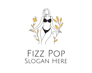 Bikini Lady Nature logo design